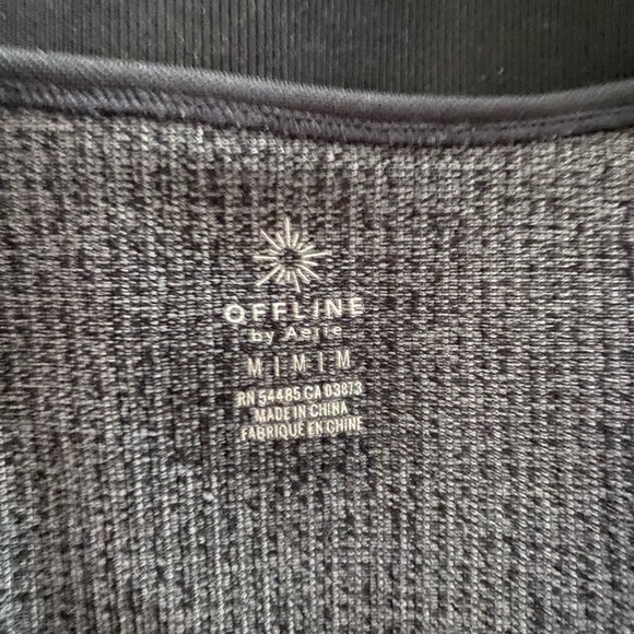 Aerie Offline Black Workout Top Medium - Picture 3 of 6